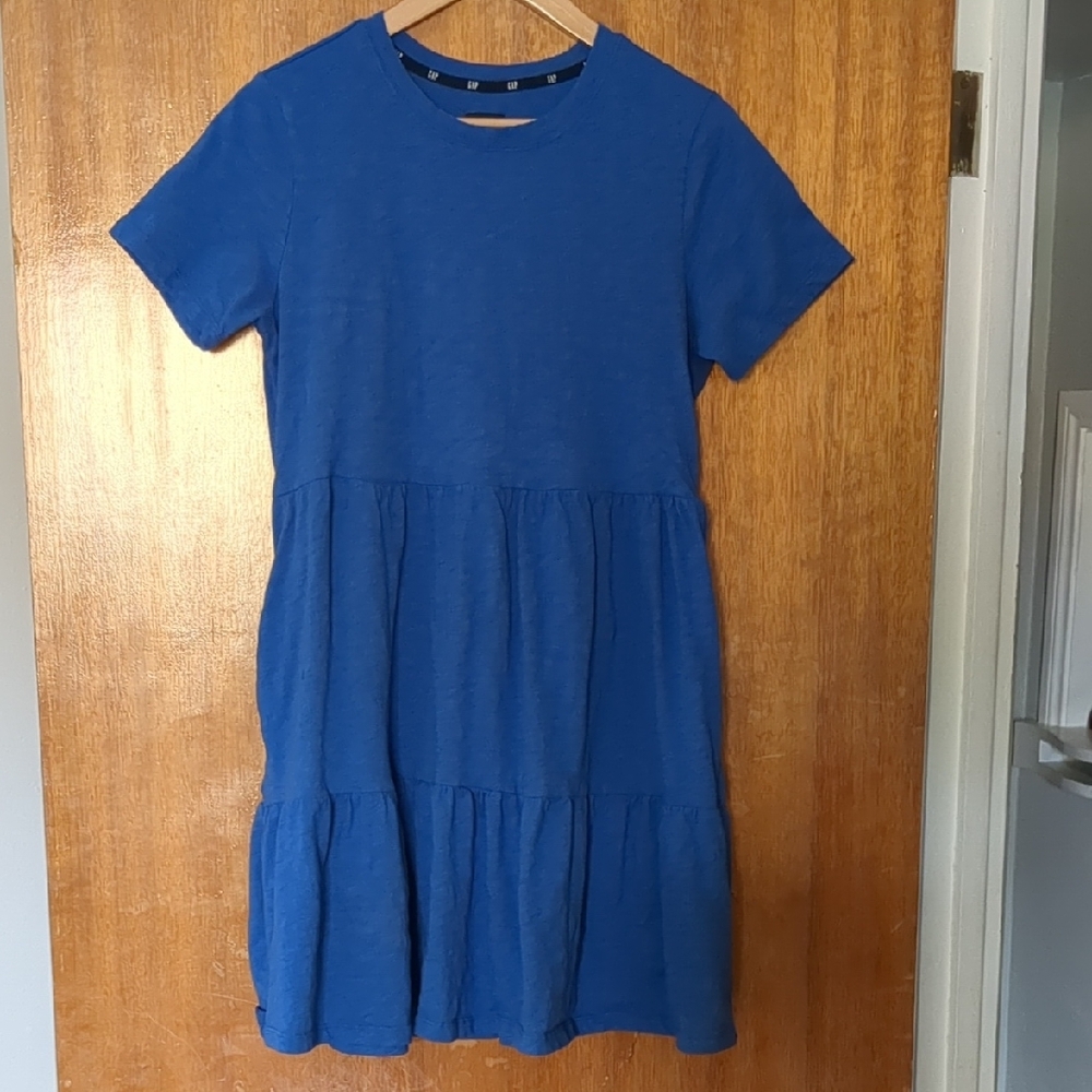GAP Blue Tiered Ruffled Sundress Casual